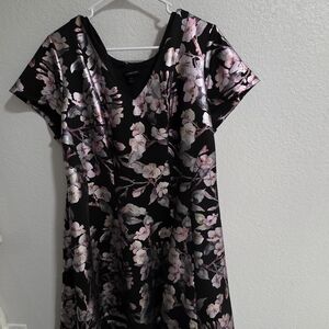 Lane Bryant Black Dress with Floral Design